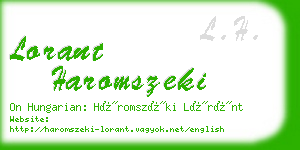 lorant haromszeki business card